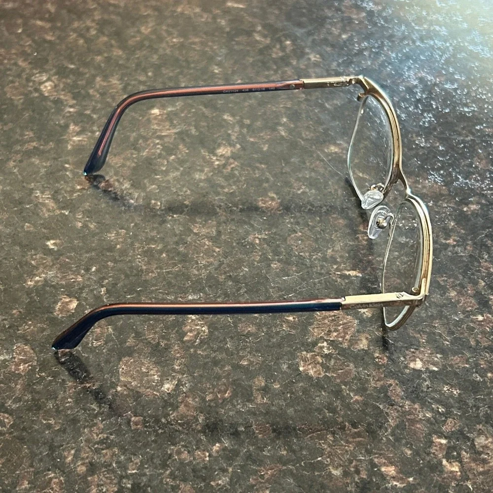 Calvin Klein CK21124 438 Women Black Gold Blue Cat Eye Eyeglasses 51-18-140